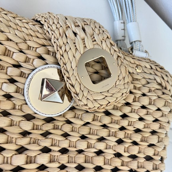 Kate Spade "Darlington Jackie" Straw Handbag - Picture 6 of 13